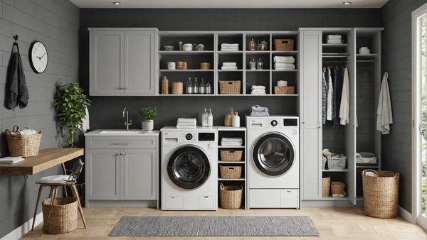 Comment aménager un espace buanderie dans une salle de bain étroite ?